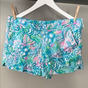 Lilly Pulitzer Aqua La Vista Ocean View Shorts M